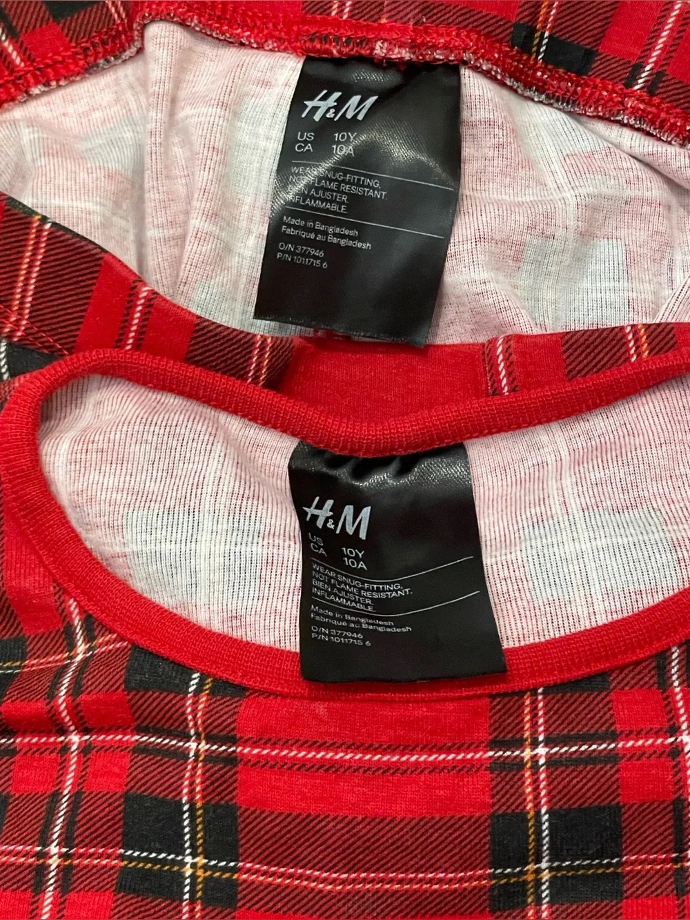 ❤️💚 Pre- Loved H&M Kids Plaid Pajama Set ❤️💚